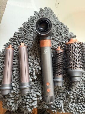 Hair Styler & Hot Air Brush in Gray with Rose Gold Accents